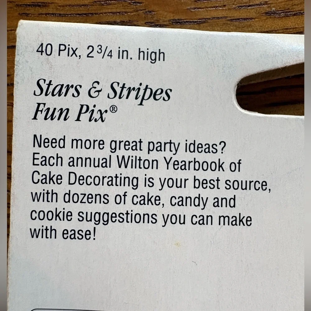 VINTAGE-NEW- 3 packs- Wilton Stars & Stripes Fun Pix- Red, White, Blue Flags
